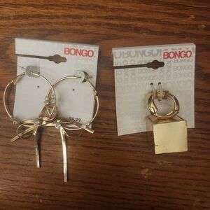 Bongo Gold Hoop Earrings Set